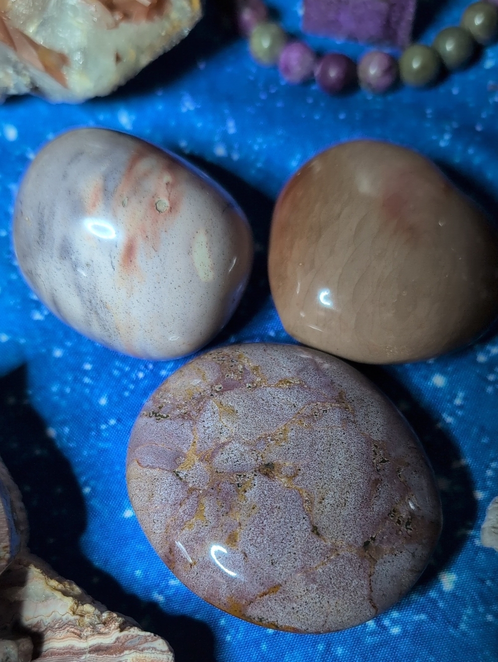 Jasper Trio Tumble collection rare purples included - Picture 1 of 2